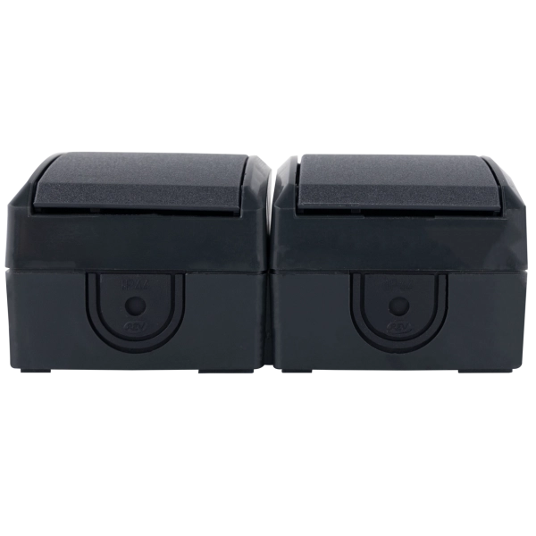 AquaForm, Steckdose 2-fach, waagerecht, Aufputz