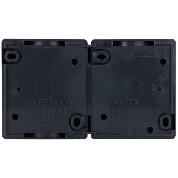 Aus-/Wechselschalter+Steckdose, waagerecht,Aufputz