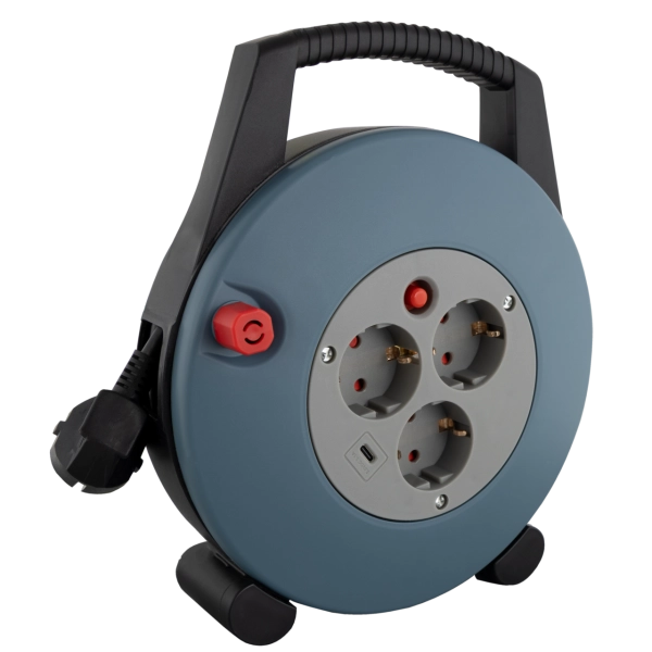 Kabelbox 3-fach mit USB Typ C, 10m Leitung H05VV3G1,5