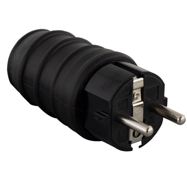 Schutzkontakt-Stecker 2,5mm², Gummi