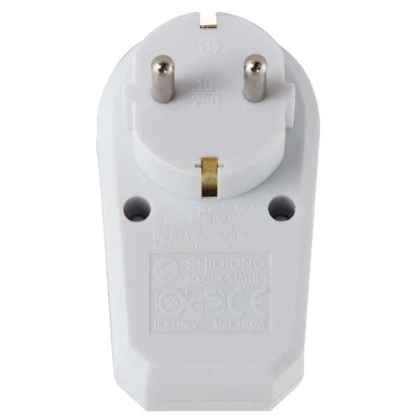 Steckdosenadapter mit Schalter 2polig