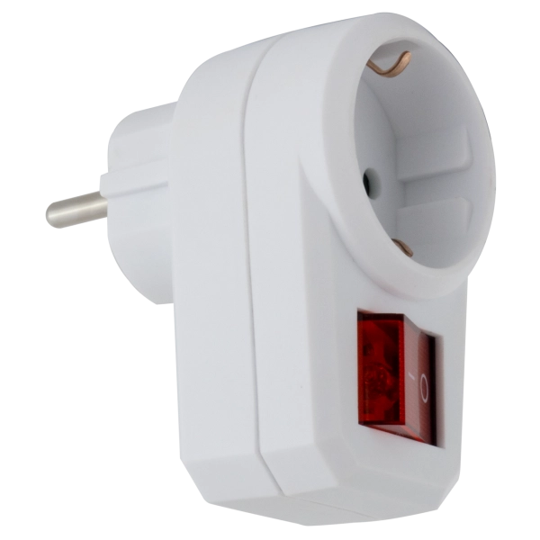 Steckdosenadapter mit Schalter 2polig