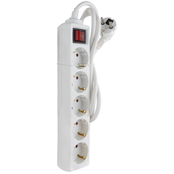 Steckdosenleiste mit Schalter, 5-fach, 3m