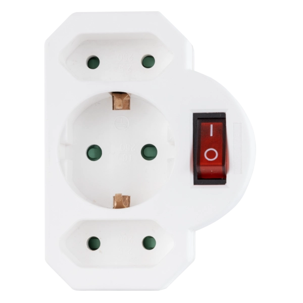 Adapter mit Schalter, 2+1-fach