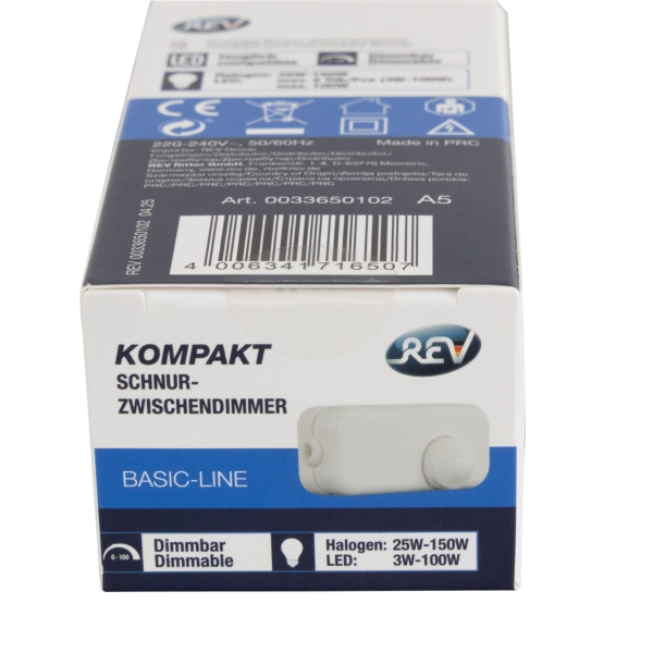Schnur-Zwischendimmer LED, kompakt