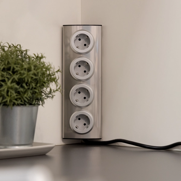 Steckdosenleiste Eckmontage, 1,95m