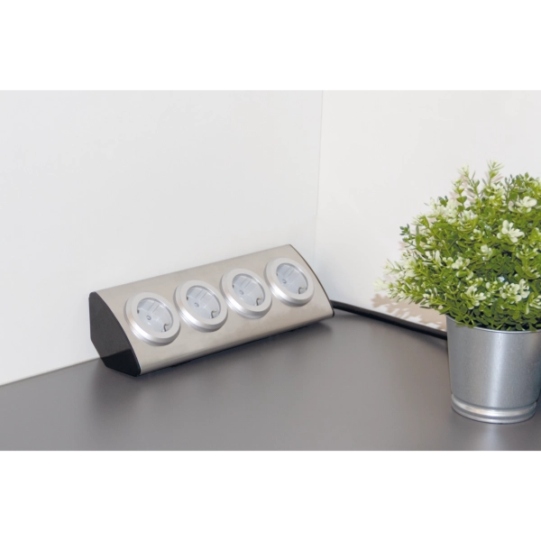 Steckdosenleiste Eckmontage, 1,95m