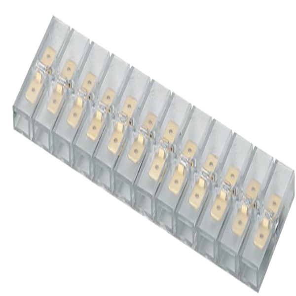 Flachstecker-Leiste 12pol 6,3x0,8mm transparent