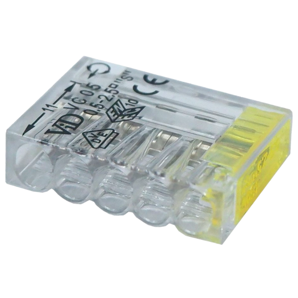 REV Compact-Verbindungsklemme 5-fach gelb 25 Stück