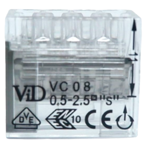 REV Compact-Verbindungsklemme 8-fach weiß 25 Stück