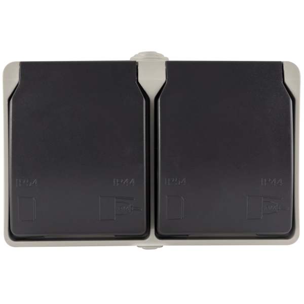 Aquabase Steckdose 2-fach Aufputz, IP44