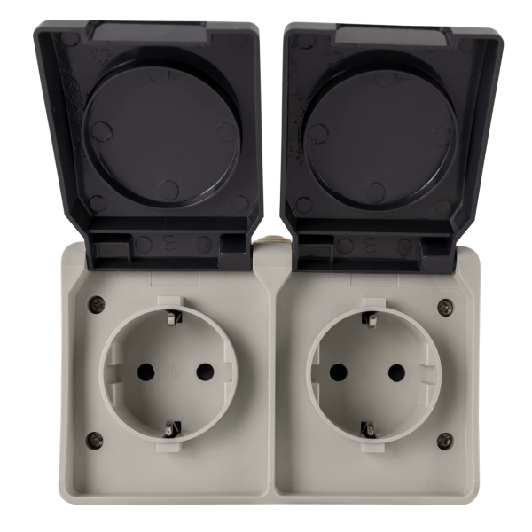 Aquabase Steckdose 2-fach Aufputz, IP44