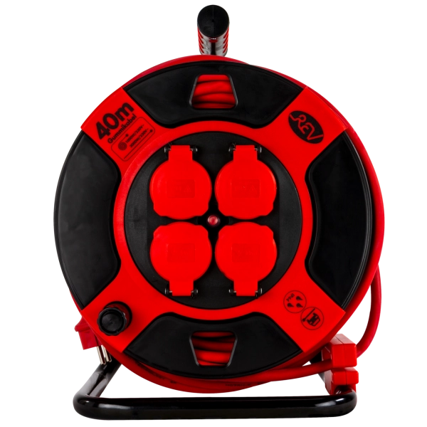 Kabeltrommel, Kunststoff, 4-fach, IP44, 40m