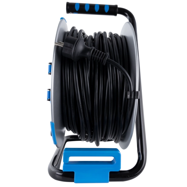 Kabeltrommel, Stahlblech, 4-fach, IP44, 50m