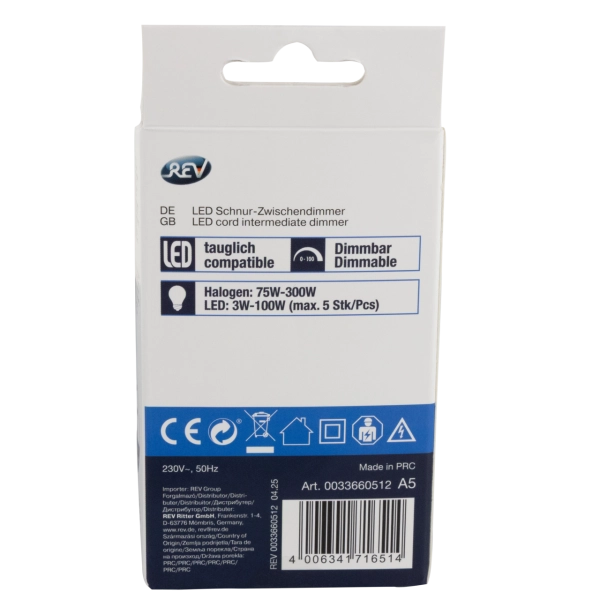 Schnur-Zwischendimmer LED, groß