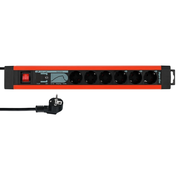 Steckdosenleiste Supraline, Überspannungsschutz, Netzfilter, 6-fach, 3m