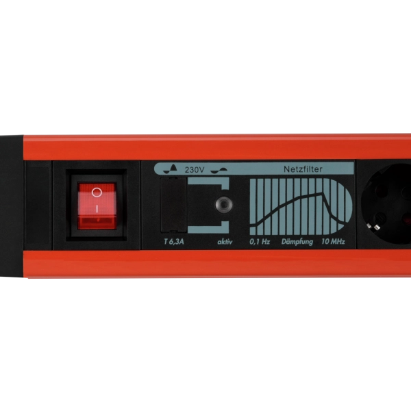 Steckdosenleiste Supraline, Überspannungsschutz, Netzfilter, 6-fach, 3m