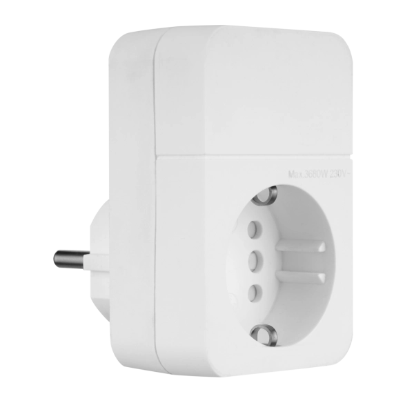 Steckdosen-Adapter 1fach mit Schalter und Combini-Stecksystem