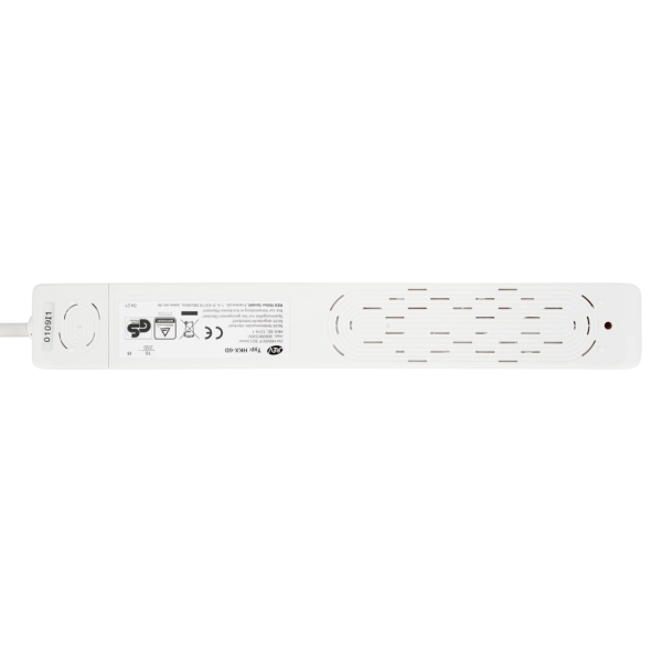 Steckdosenleiste Flachstecker, Schalter, 6-fach,2m