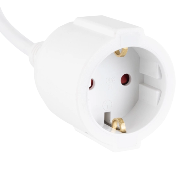 Schutzkontakt-Verlängerung mit USB Typ A 3m weiß