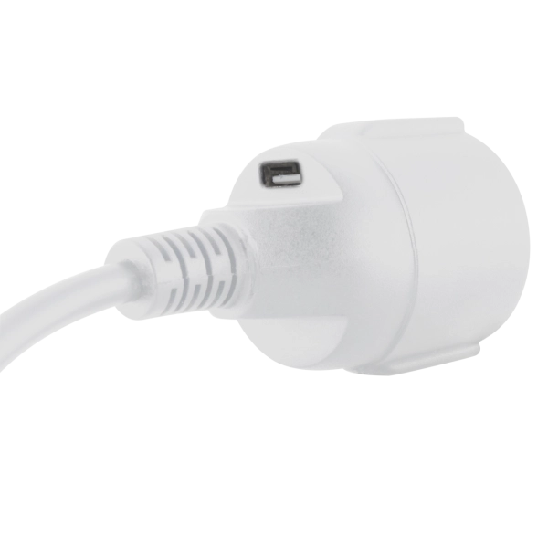 Schutzkontakt-Verlängerung mit USB Typ A 3m weiß