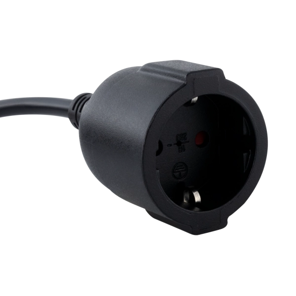 Schutzkontakt-Verlängerung mit USB Typ A 3m schwarz