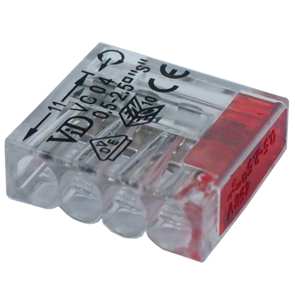 REV Compact-Verbindungsklemme 4-fach rot 100 Stück