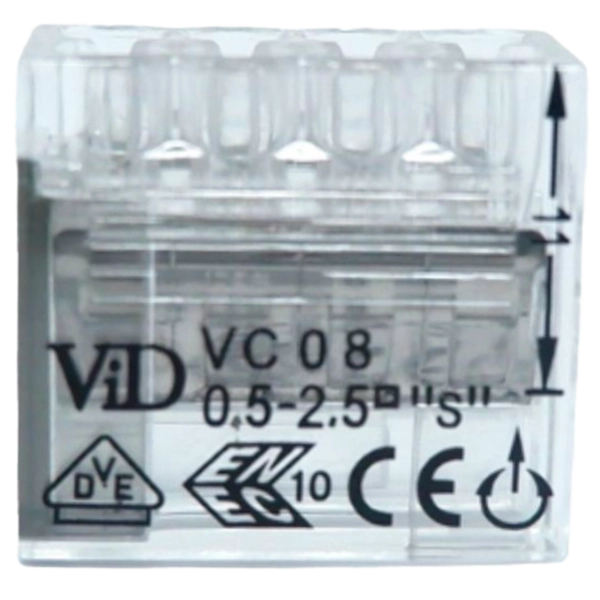 REV Compact-Verbindungsklemme 8-fach weiß 50 Stück