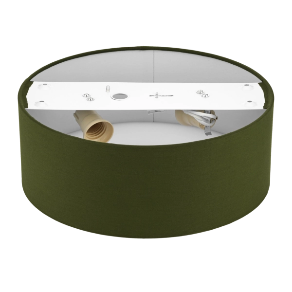 Deckenleuchte Stoff rund 30cm dunkelgrün