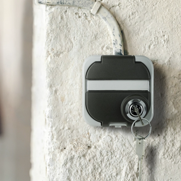 AquaTop, Steckdose, mit Schloss, Aufputz