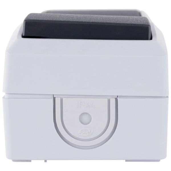 Aus-/Wechselschalter+Steckdose, senkrecht,Aufputz