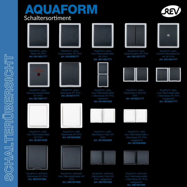 AquaForm, Kreuzschalter, Aufputz