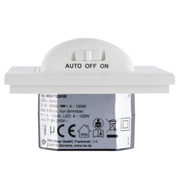 Bewegungsmelder 120°, Komplettgerät, Unterputz